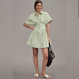 Anthropologie The Tobie mini dress by exquise (green stripe) (medium)